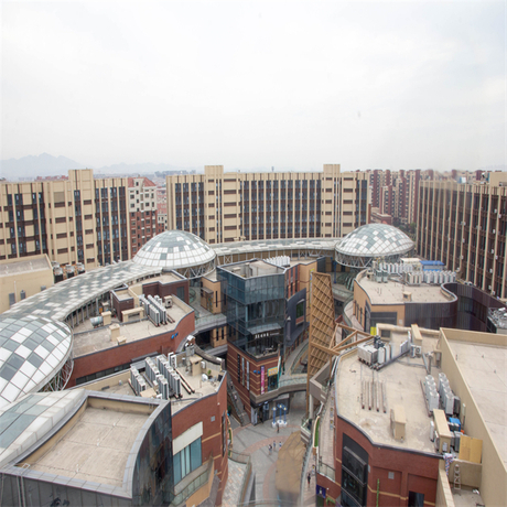 Grid Steel Structure Corridor And Daylight Glass Roof